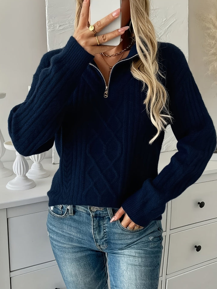 Clementine | Tekstureret Half-Zip Sweater