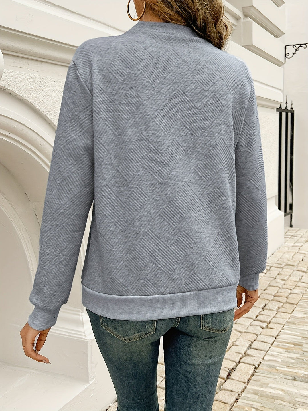 Nadine | Asymmetrisk Knap-Hals Sweater