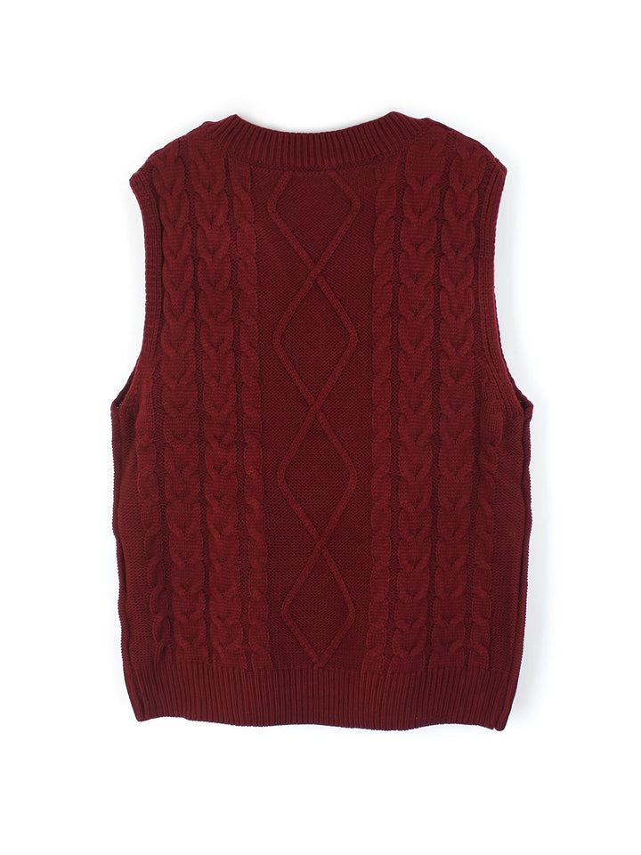 Cora | Cozy Cable-Knit V-Hals Sweater Vest
