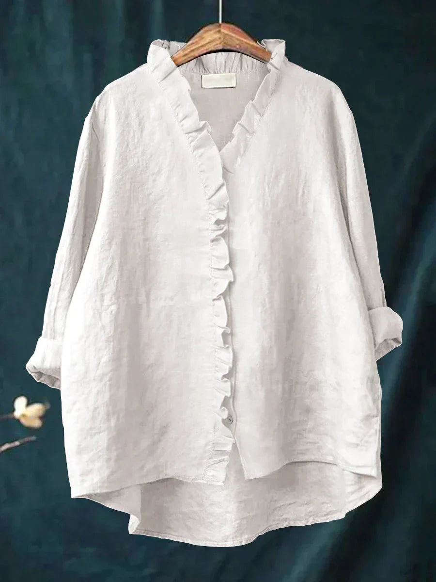 Eliza | Casual Ruffle V-Hals Bluse