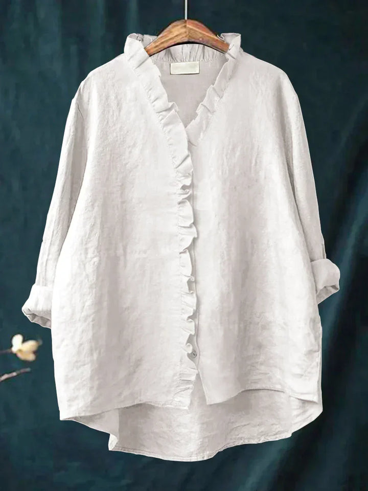 Eliza | Casual Ruffle V-Hals Bluse
