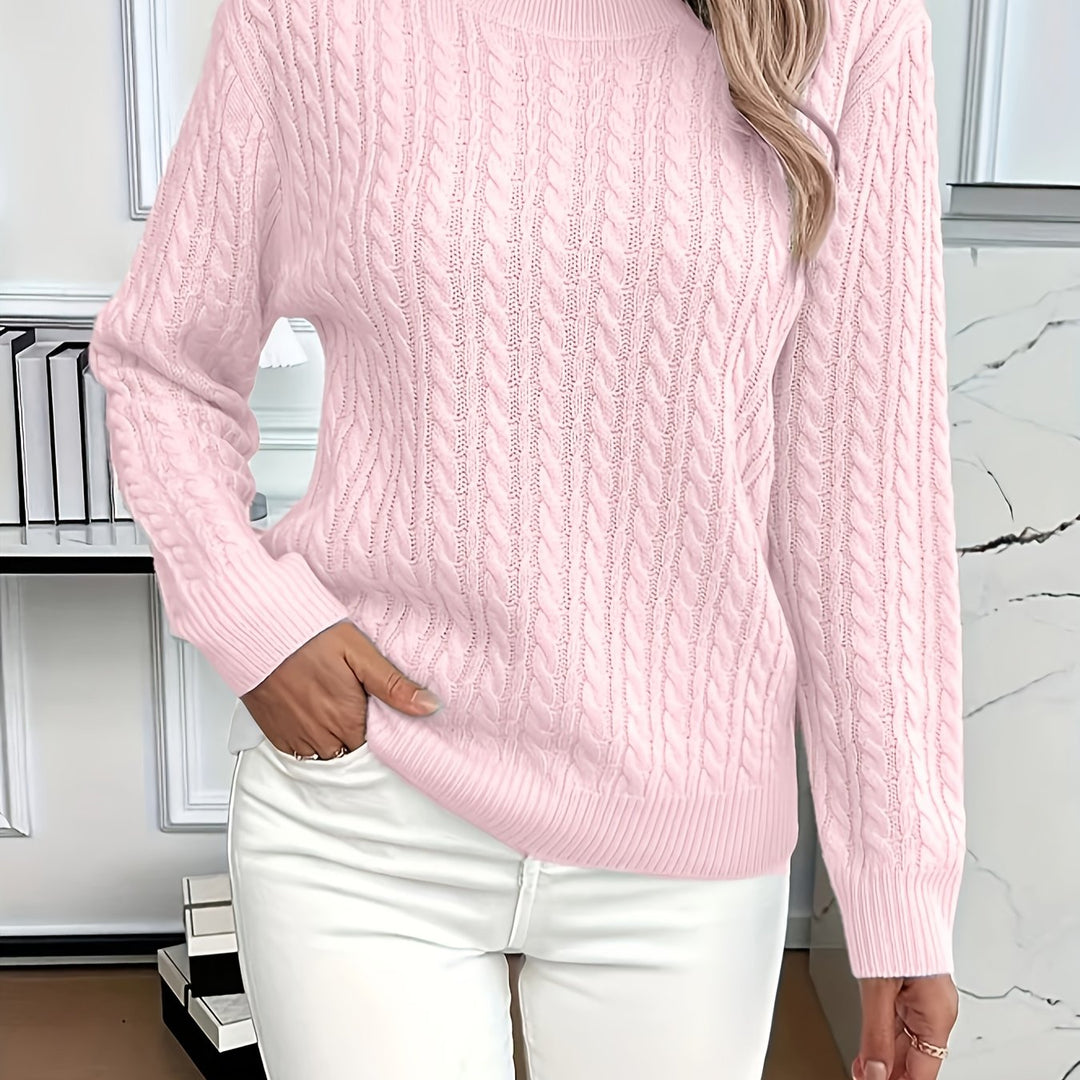 Faye | Kabelstrikket Rundhalset Sweater