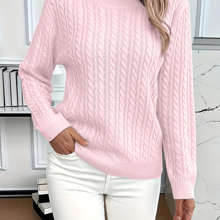 Faye | Kabelstrikket Rundhalset Sweater