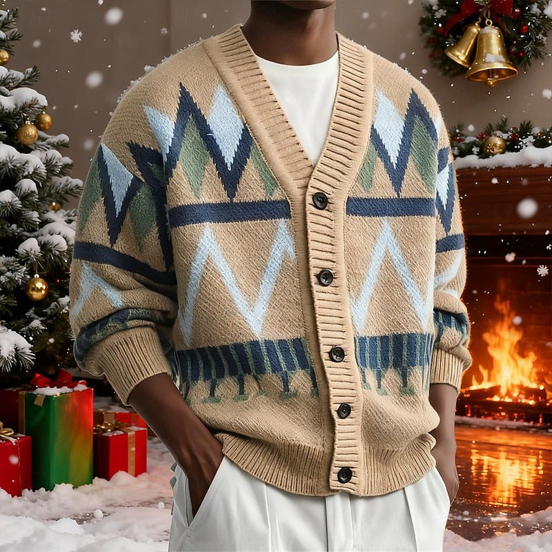 Marcus | Mønstret Knappet Cardigan