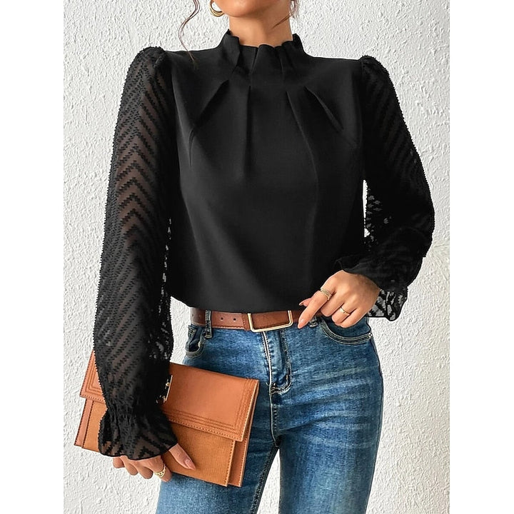 Elspeth | Elegant Højhalset Bluse