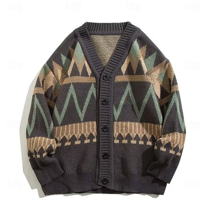 Marcus | Mønstret Knappet Cardigan