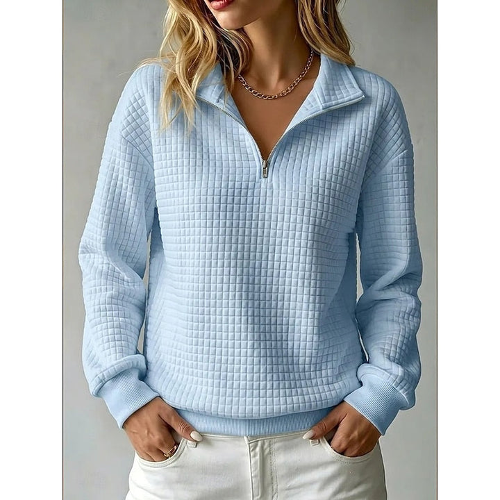 Juliana | Tekstureret Halv-Zip Pullover