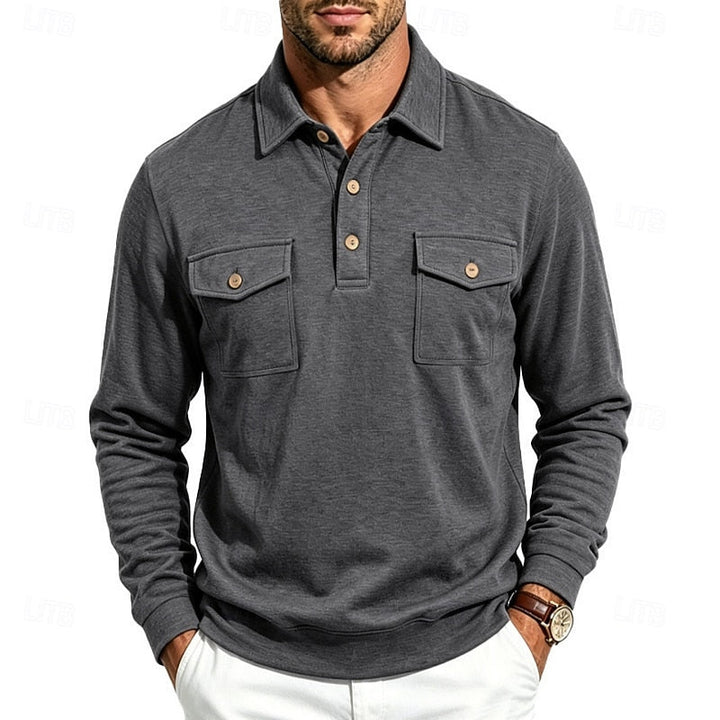 Harold | Raffineret Langærmet Pocket Polo Skjorte