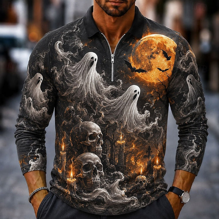 Bram | Halloween Zip Langærmet Polo Shirt