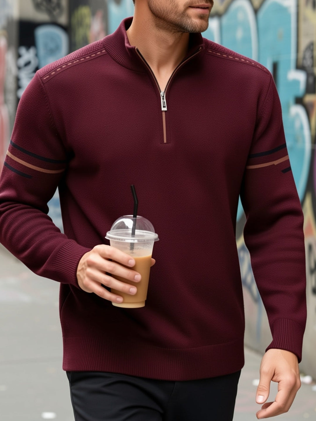 Nathan | Half-Zip Mock Neck Sweater