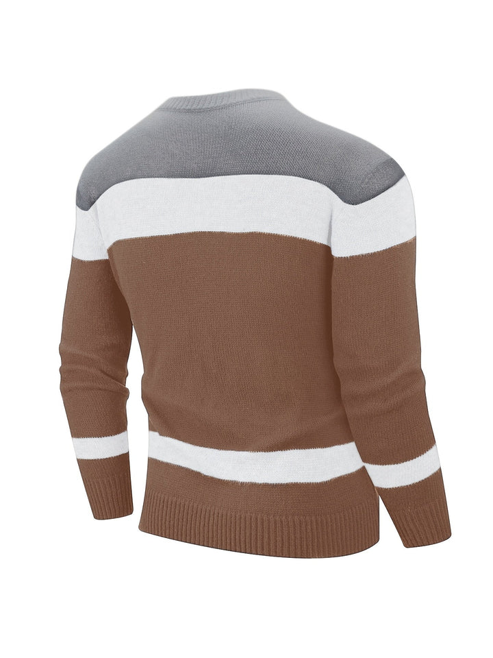 Ethan | Farveblok Strikket Sweater