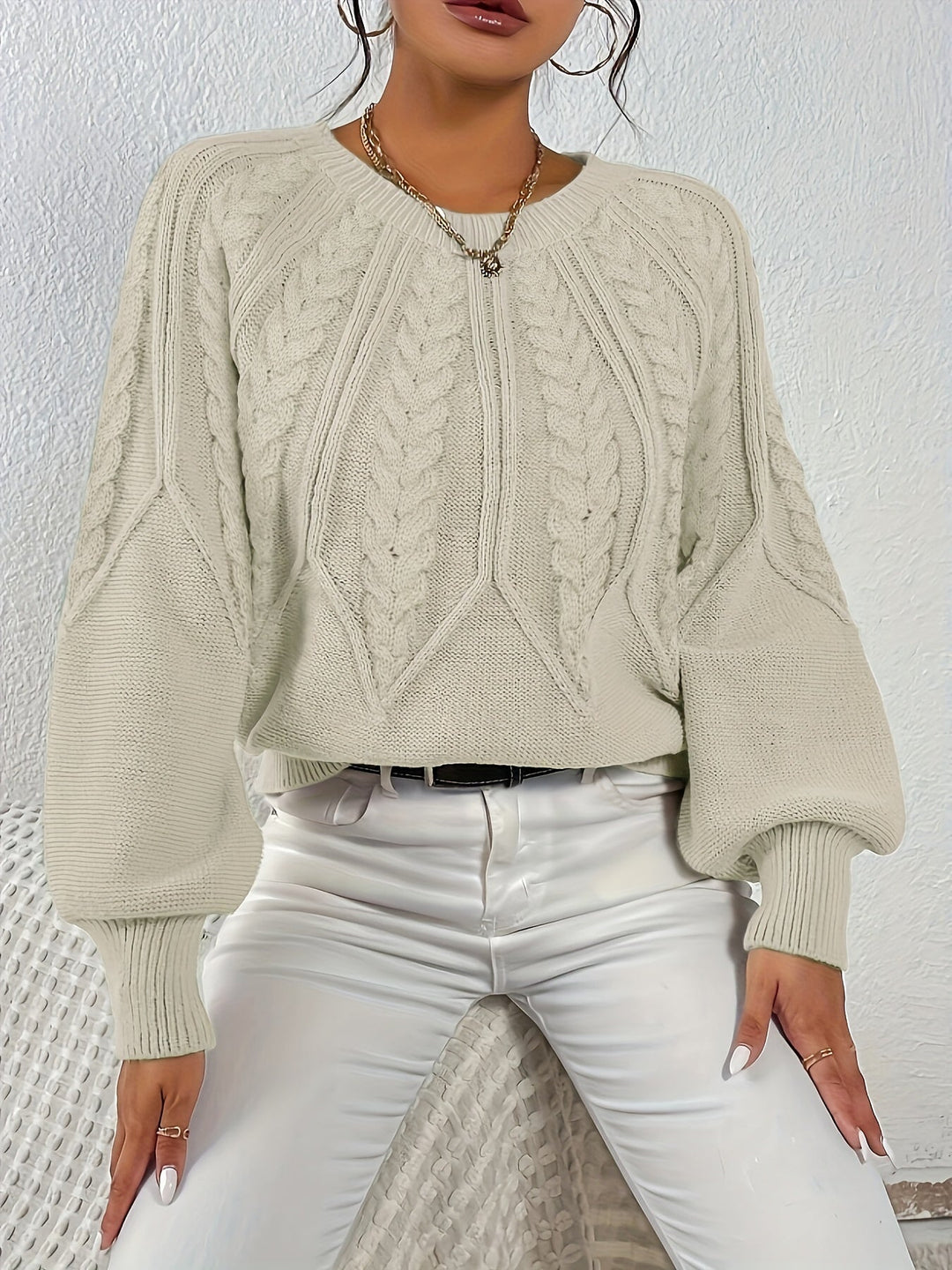 Eleanor | Afslappet Kabelstrik Sweater