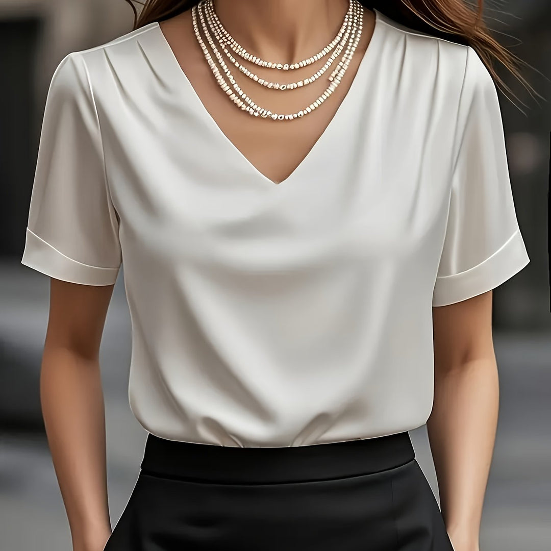 Estelle | Draperet V-Hals Bluse