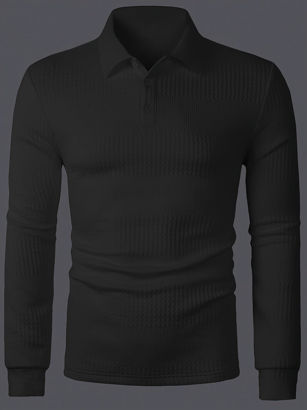 Fletcher | Tekstureret Langærmet Polo Shirt