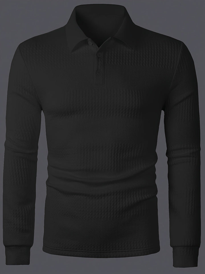 Fletcher | Tekstureret Langærmet Polo Shirt