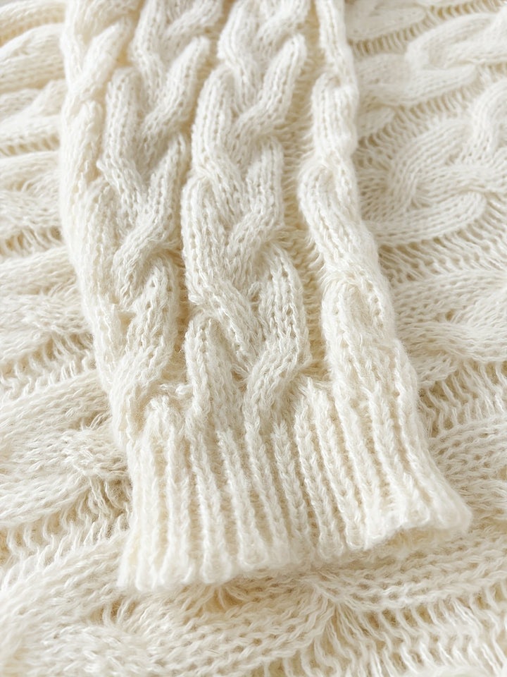 Florence | Afslappet Kabelstrik V-Hals Sweater
