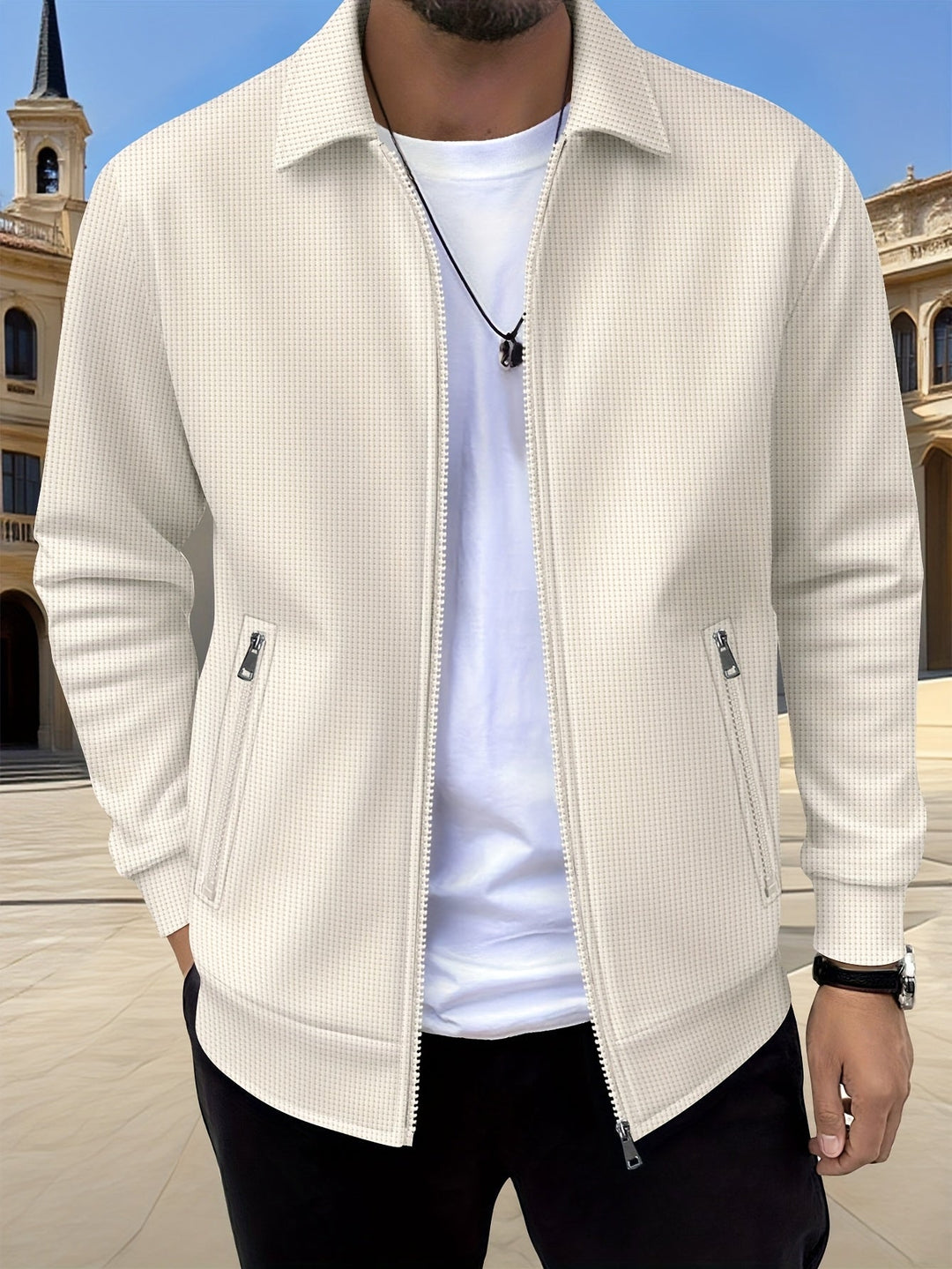 Cameron | Tekstureret Zip Jakke