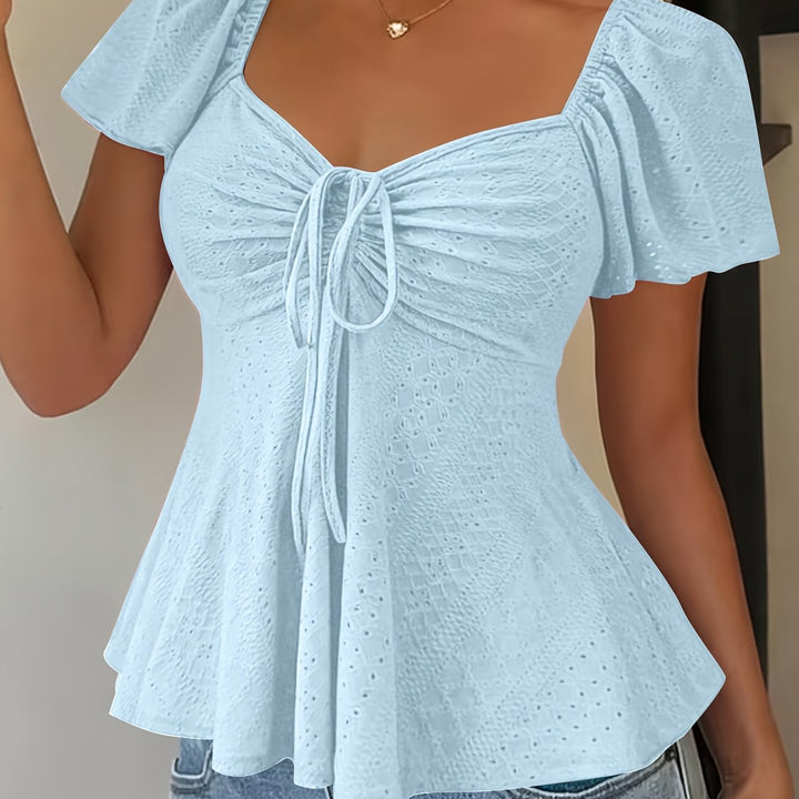 Josephine | Flutter-Ærme Peplum Top