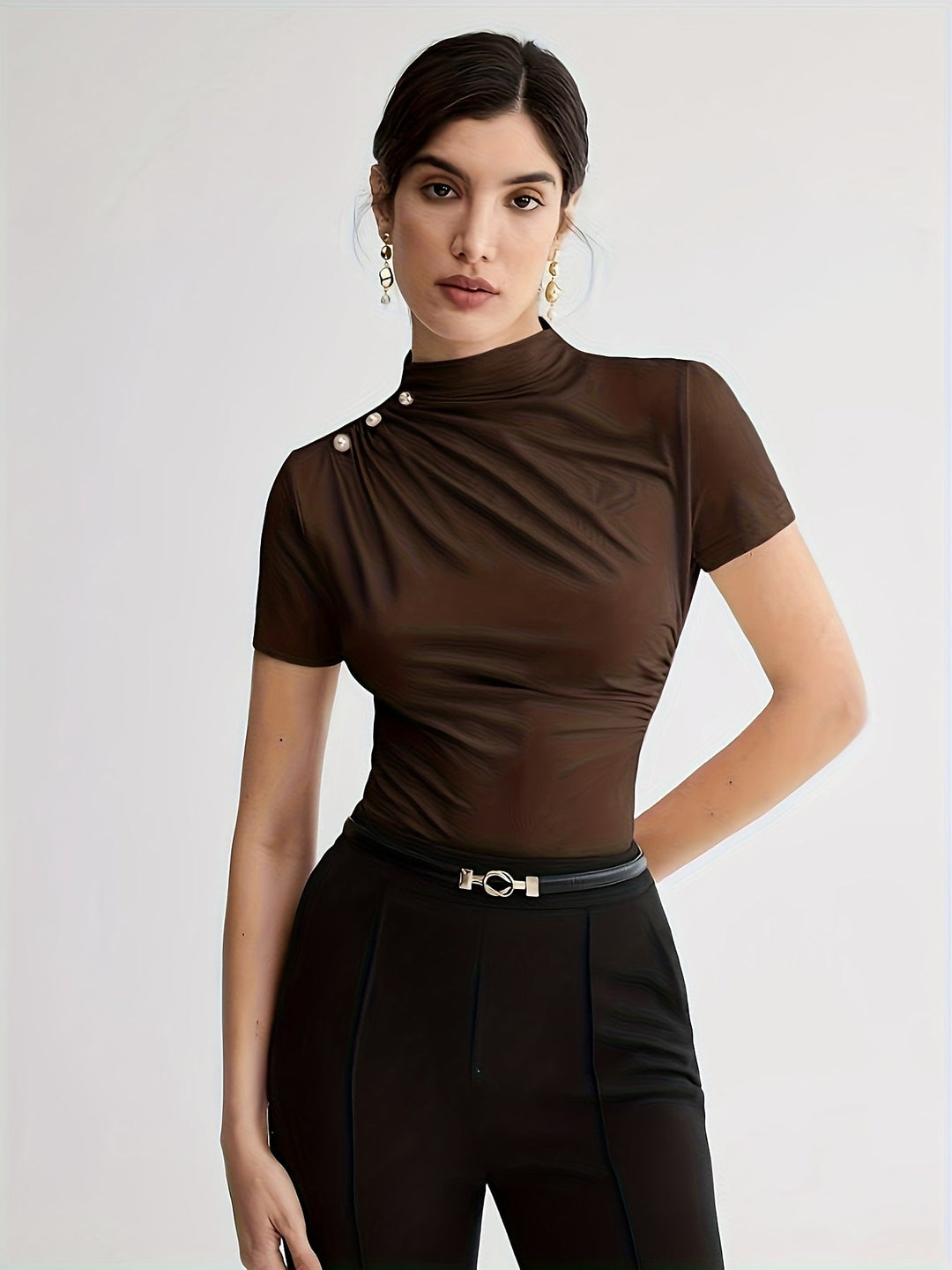 Sienna | Mock Neck Kortærmet Top