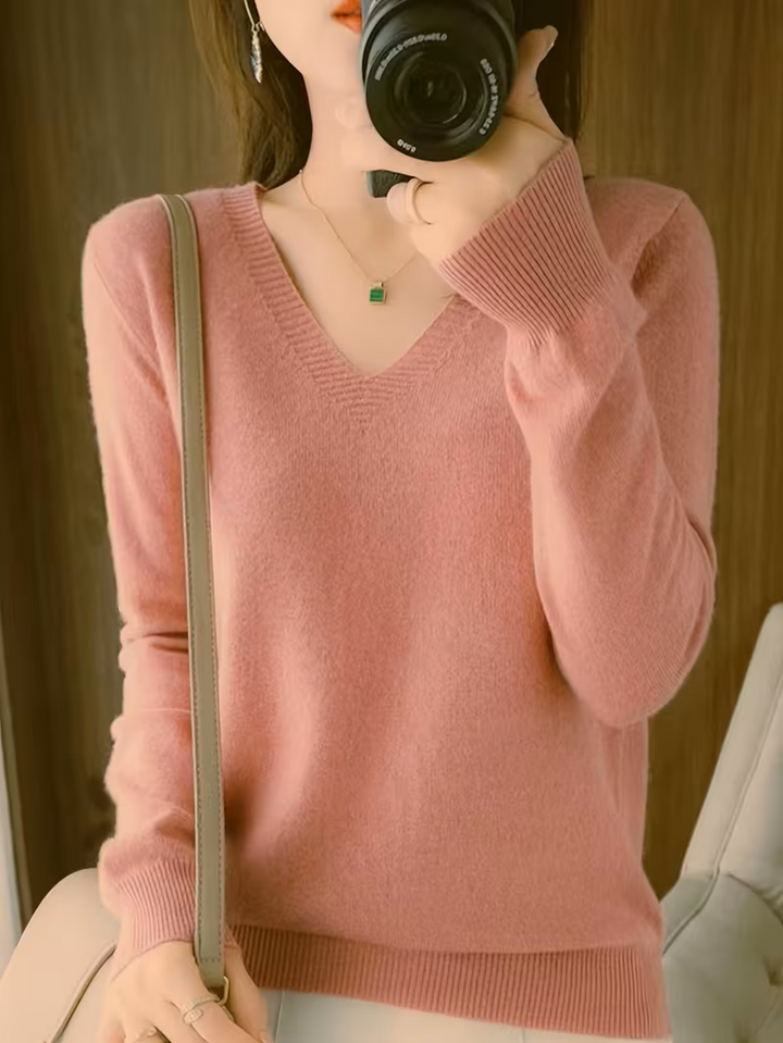 Selene | Blød V-Hals Sweater