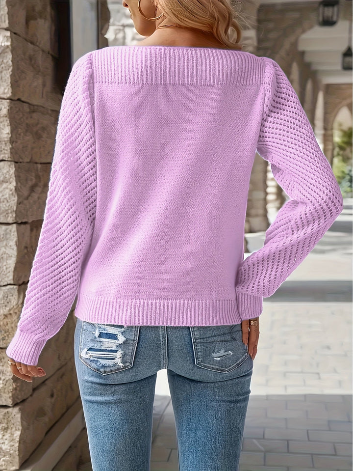 Maisie | Sweater med Åben Arbejde Ærmer