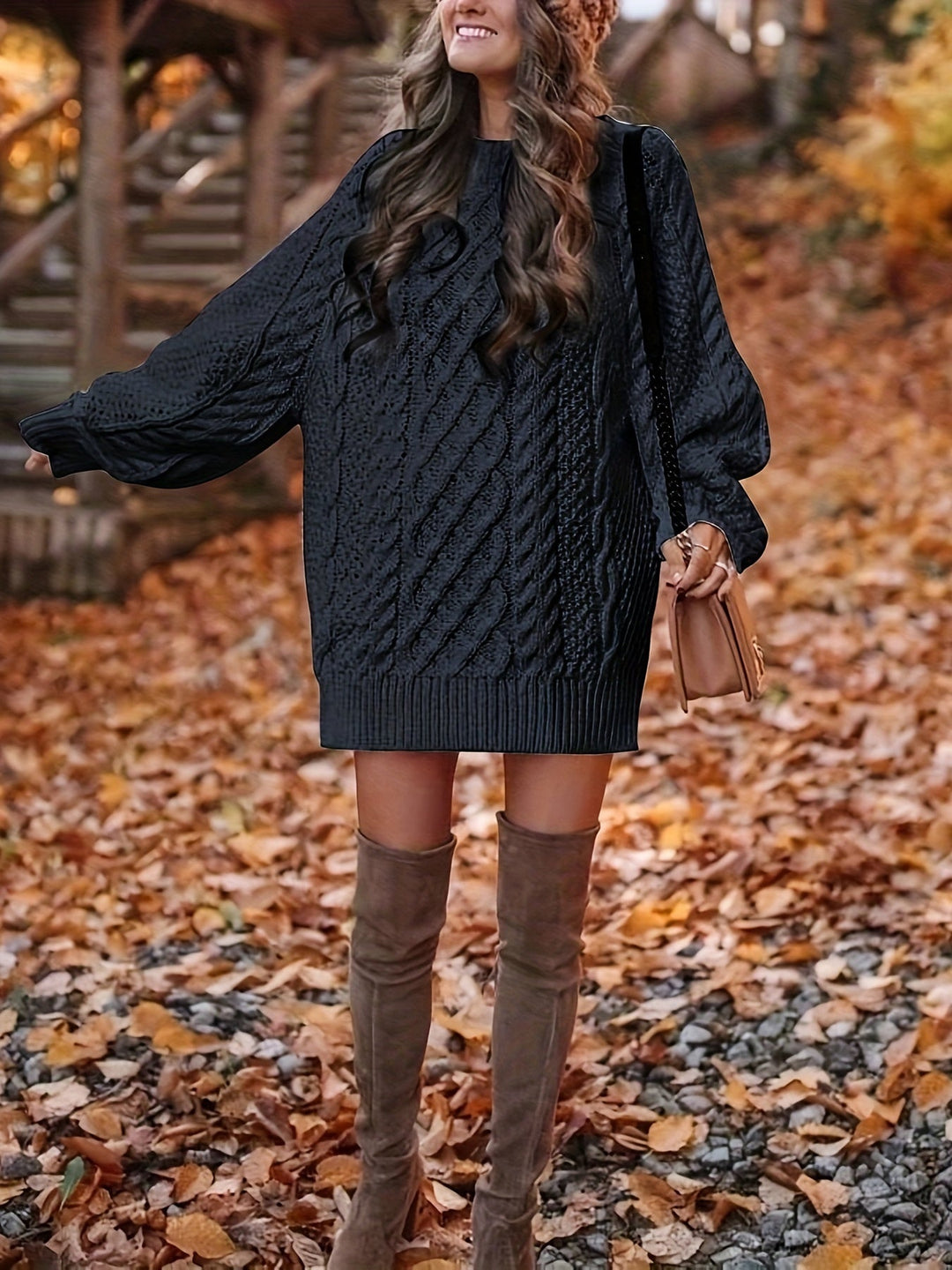Renee | Cozy Cable-Knit Sweater Dress