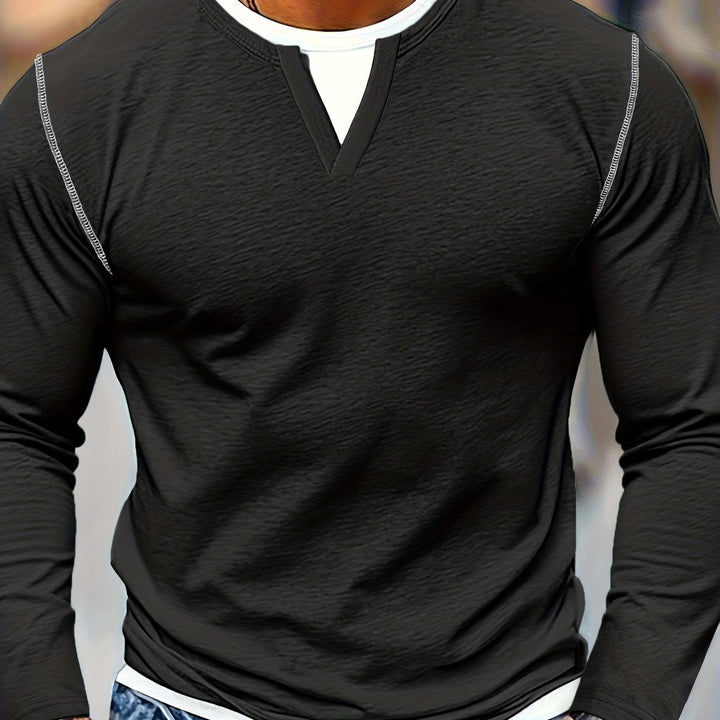 Nathan | Raffineret Notch-Neck Henley Skjorte