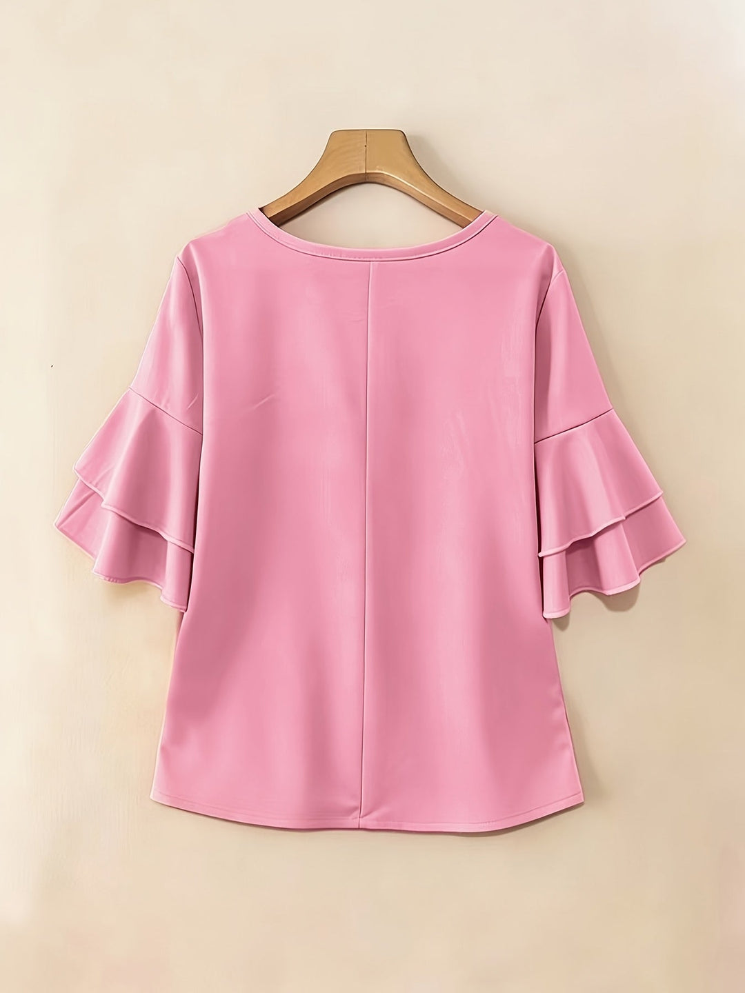 Karen | Bluse med Flared-ærmer og Plisseringer