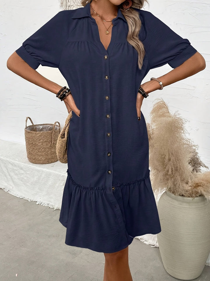 Maevelle | Knapdetaljeret Boho Midi Kjole