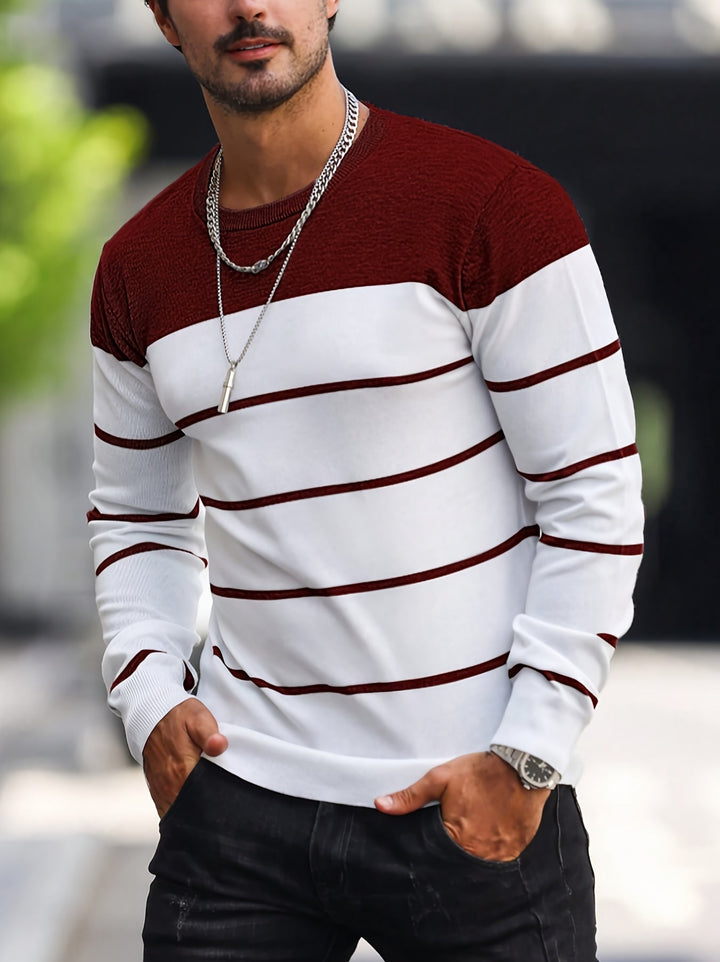 Henry | Stribet Crew Neck Sweater