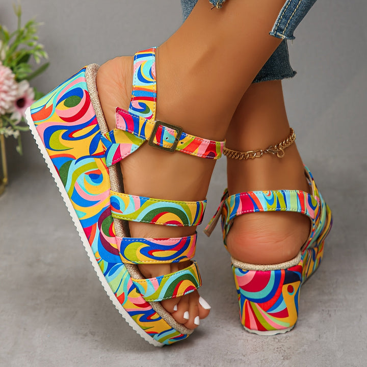 Rosalind | Elegant Strop Platform Wedge Sandaler
