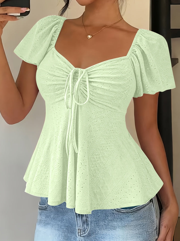 Josephine | Flutter-Ærme Peplum Top