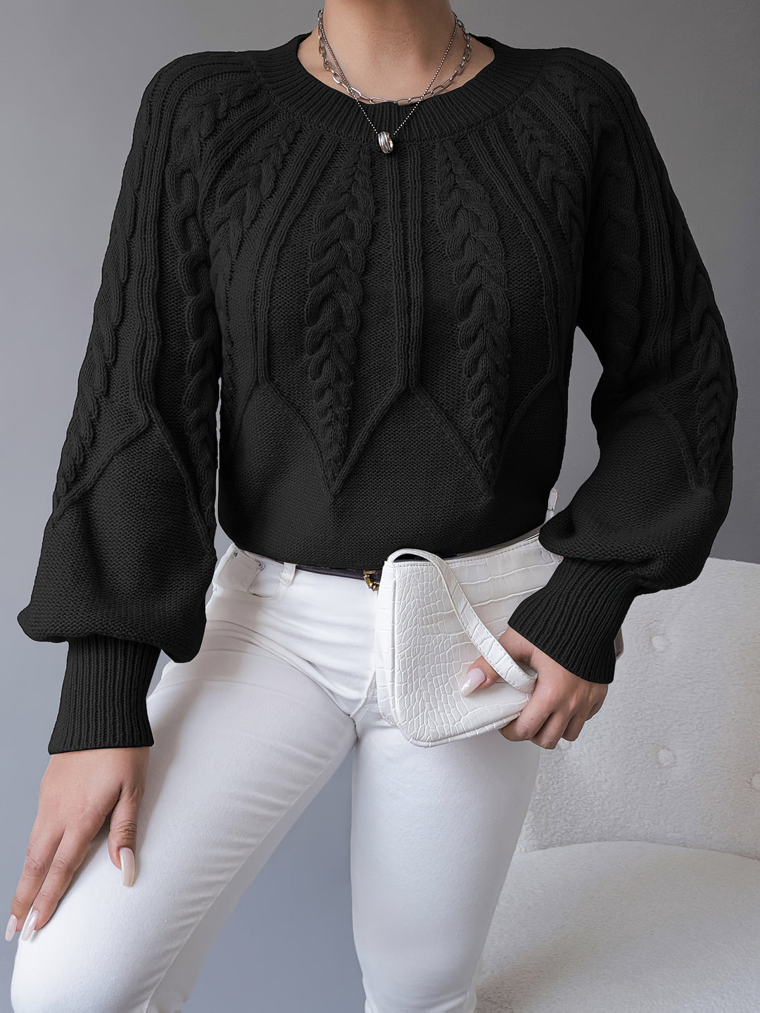 Elsie | Kabelstrikket Tekstur Sweater