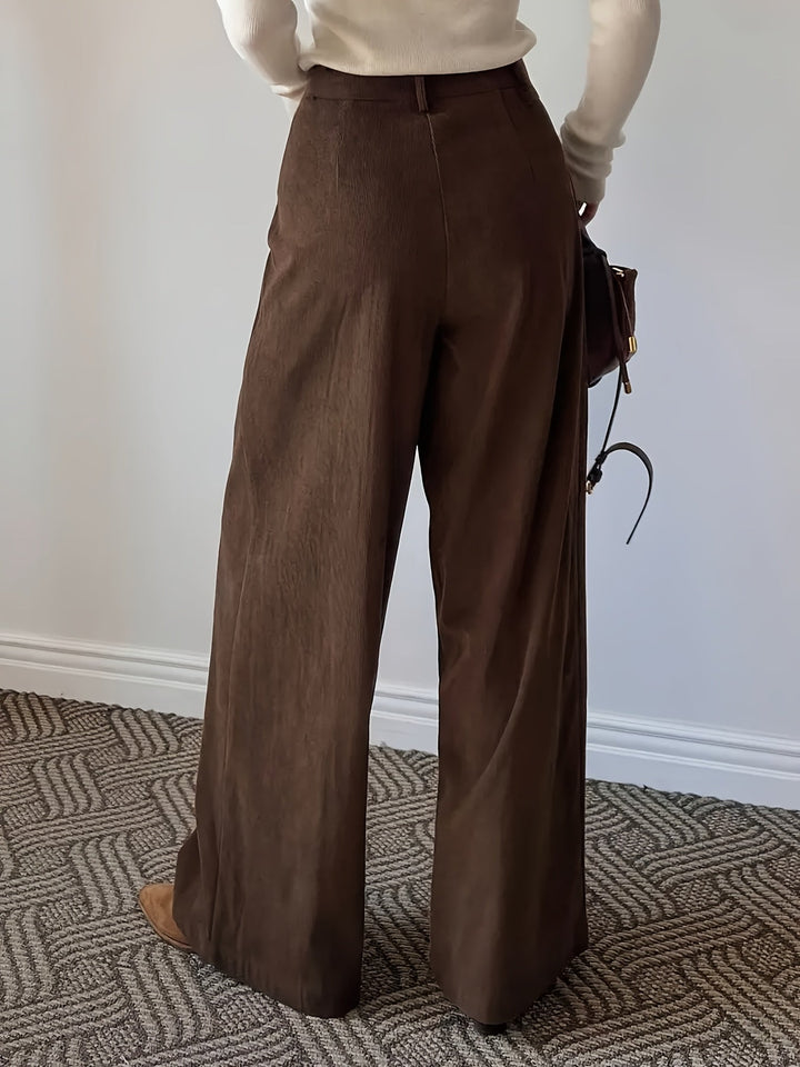 Celine | Plisserede Bukser med Bred Ben