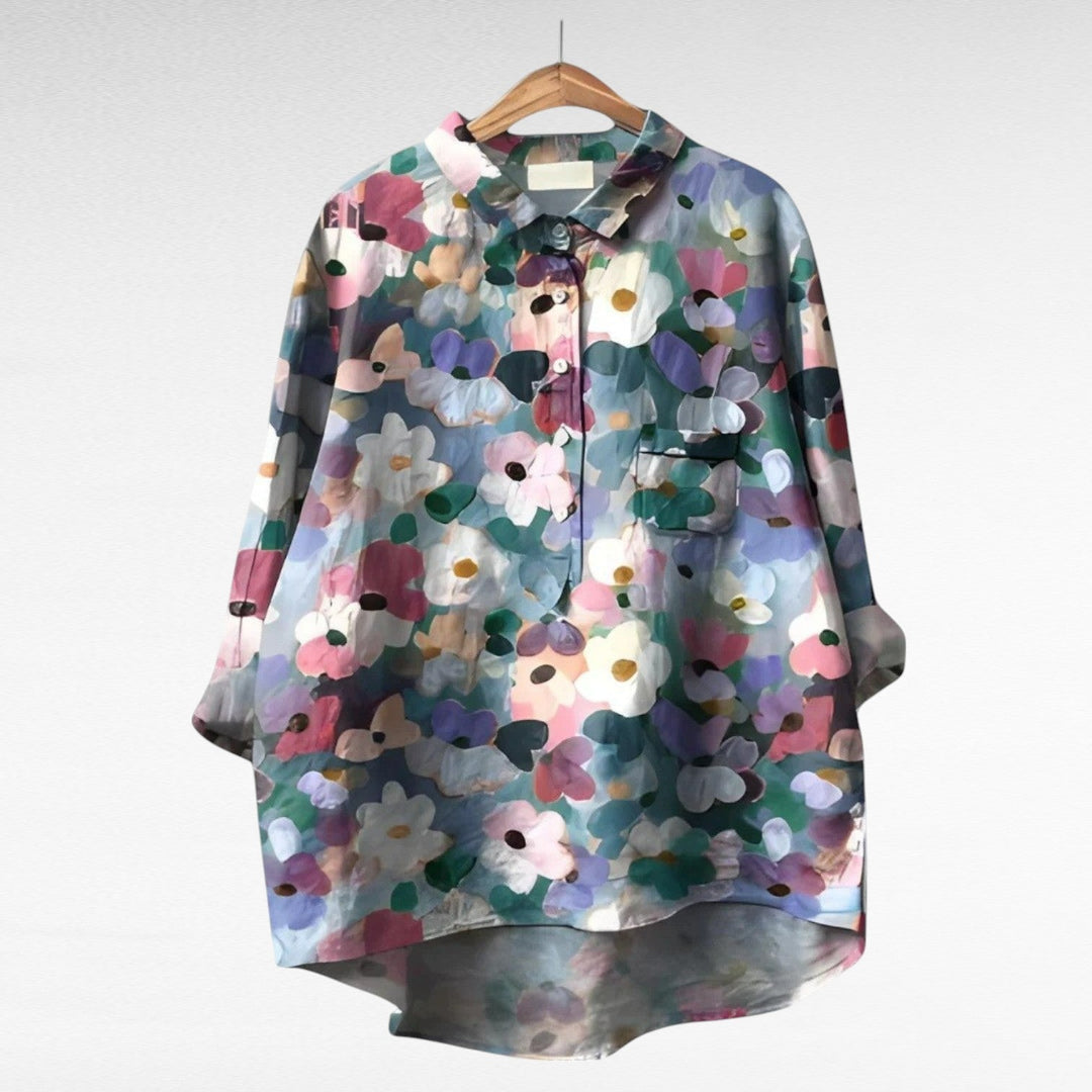Courtney | Klassisk Retro Blomstret Bluse