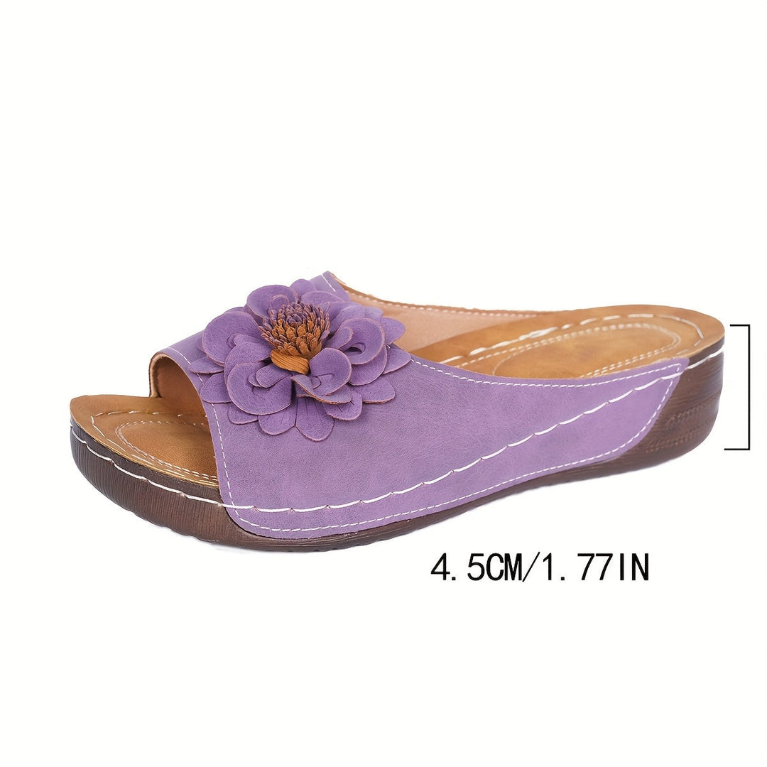 Melanie | Blomster Komfort Wedge Sandaler