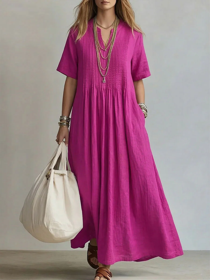Eleanor | Plisseret Flydende Maxi Kjole