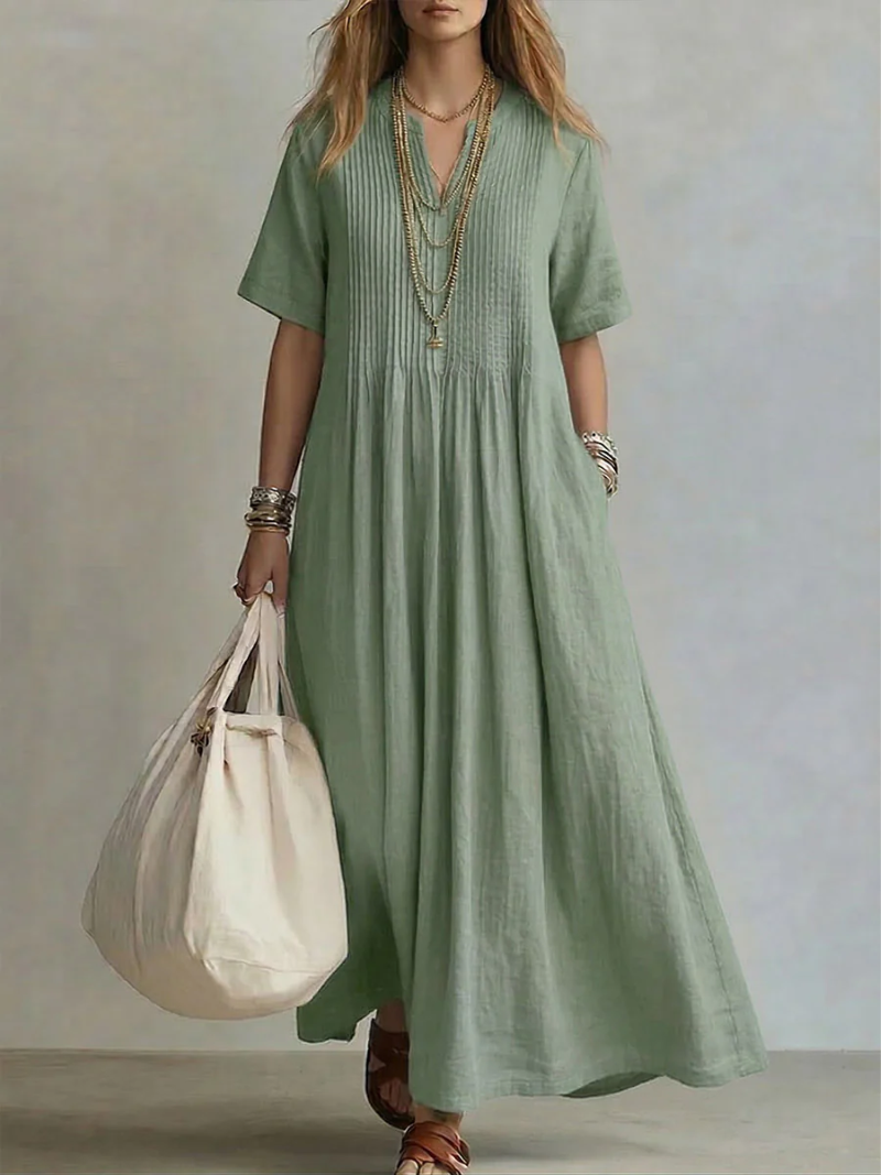 Eleanor | Plisseret Flydende Maxi Kjole
