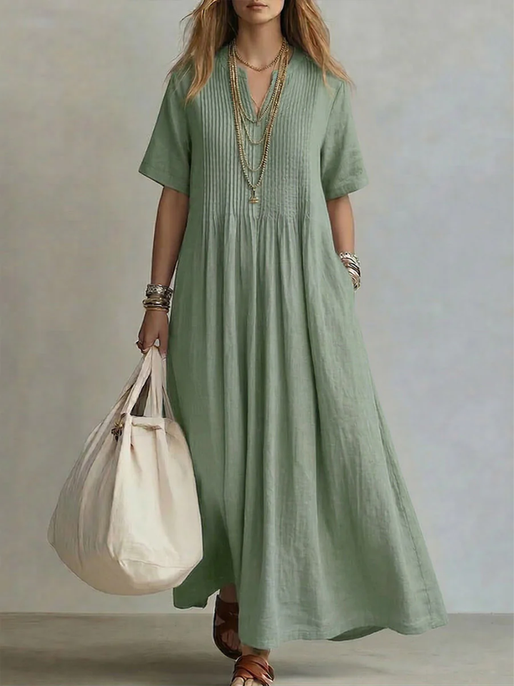 Eleanor | Plisseret Flydende Maxi Kjole