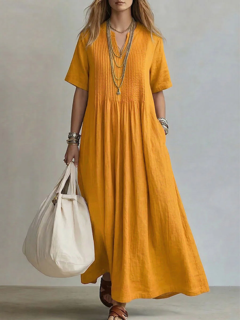Eleanor | Plisseret Flydende Maxi Kjole
