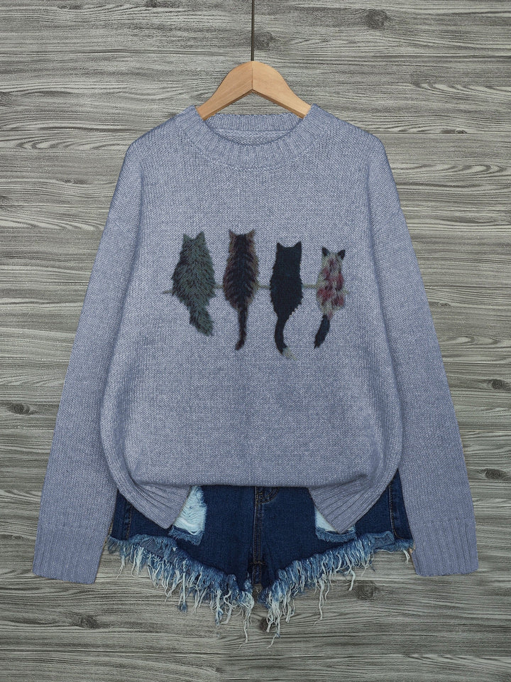 Tamara | Cozy Kat-Print Sweater