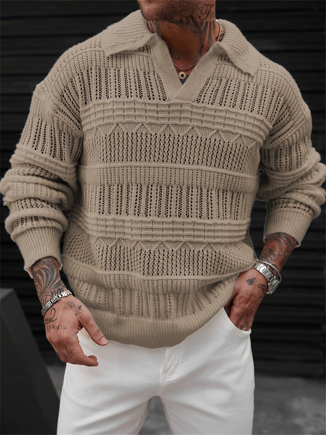 Oscar | Tekstureret Krave Strikket Sweater