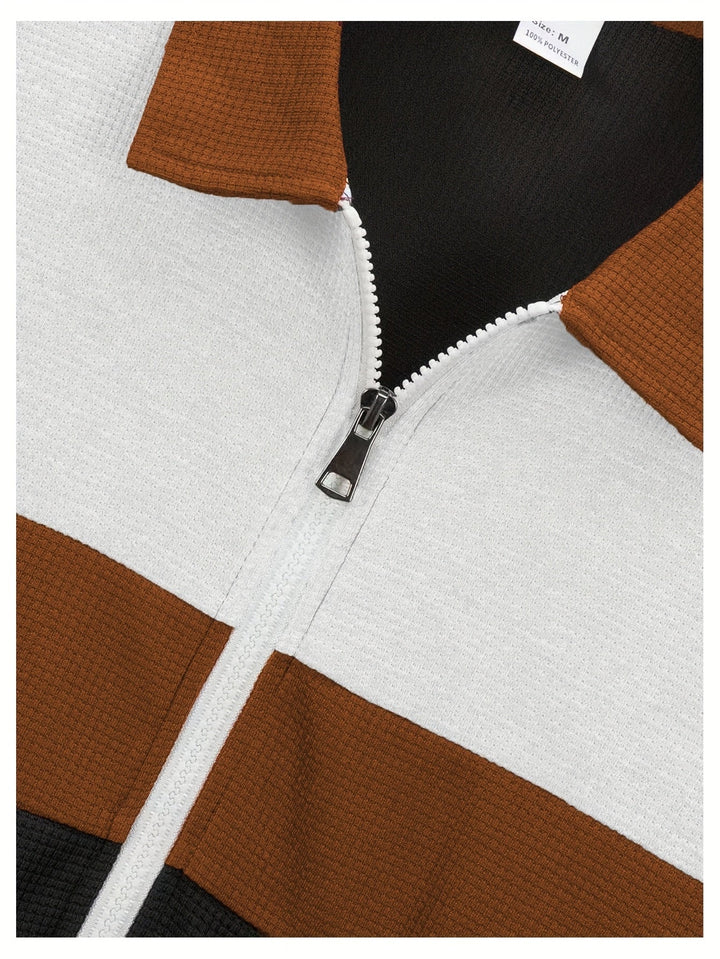 Cameron | Farveblokeret Zip-Up Jakke