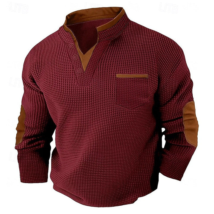 Russell | Tekstureret Waffle Henley Skjorte