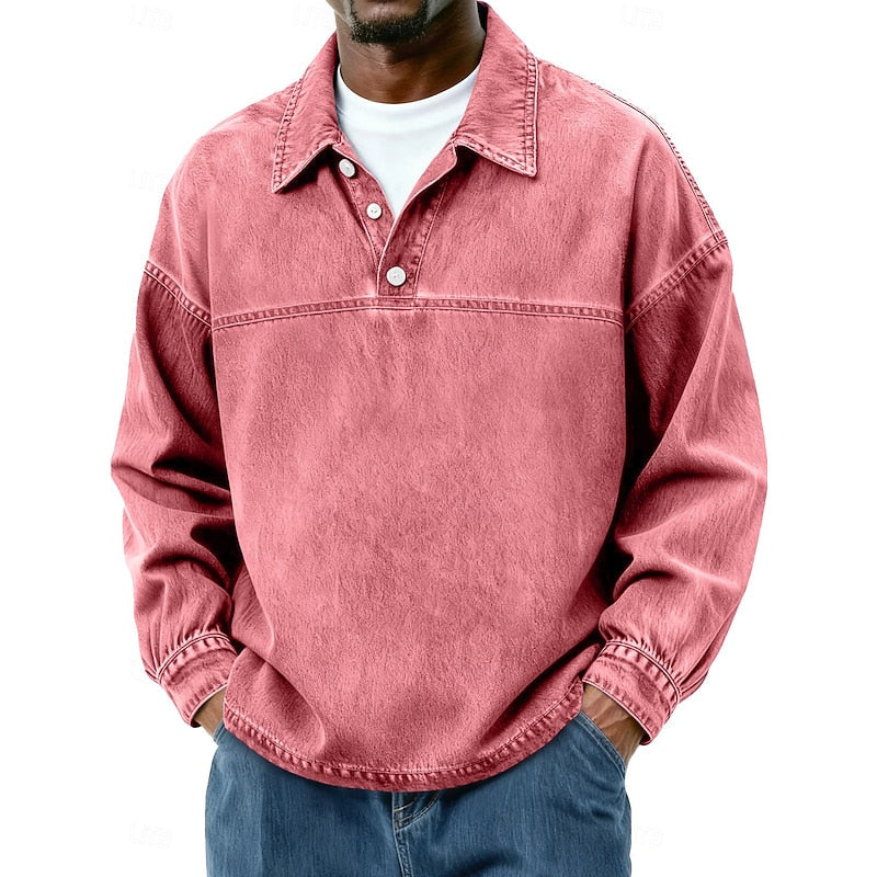 Gabriel | Vasket Langærmet Polo Shirt