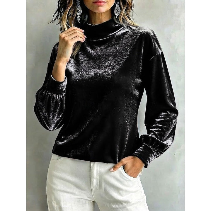 Clarice | Elegant Mock Neck Bluse