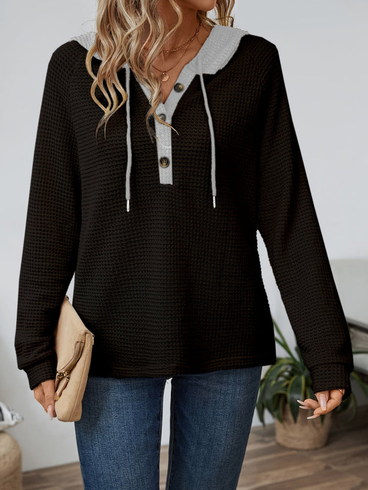 Faye | Afslappet Knap-krave Hoodie