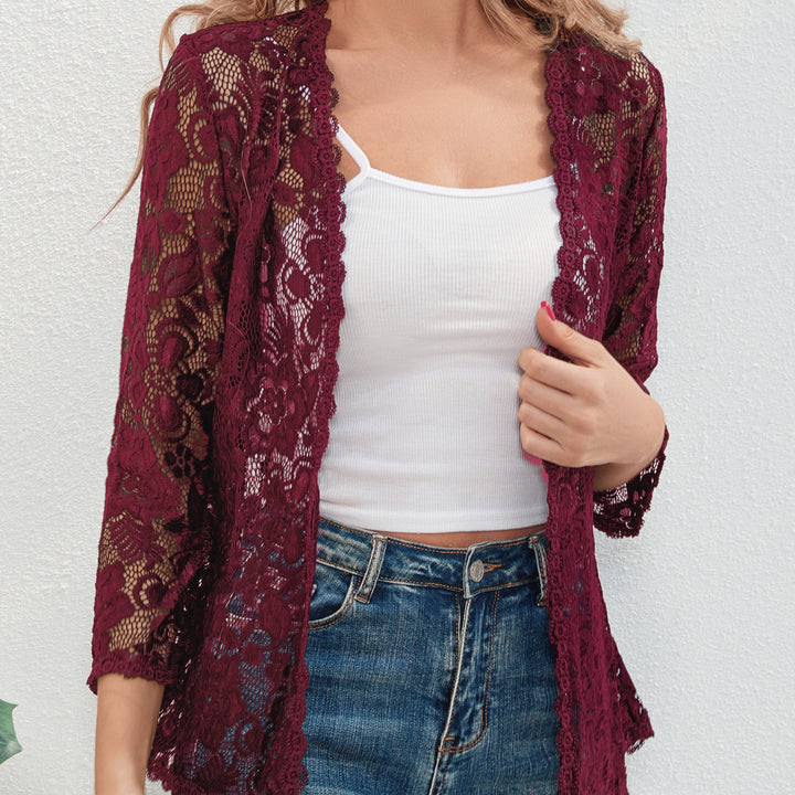 Cassandra | Floral Openwork Cardigan