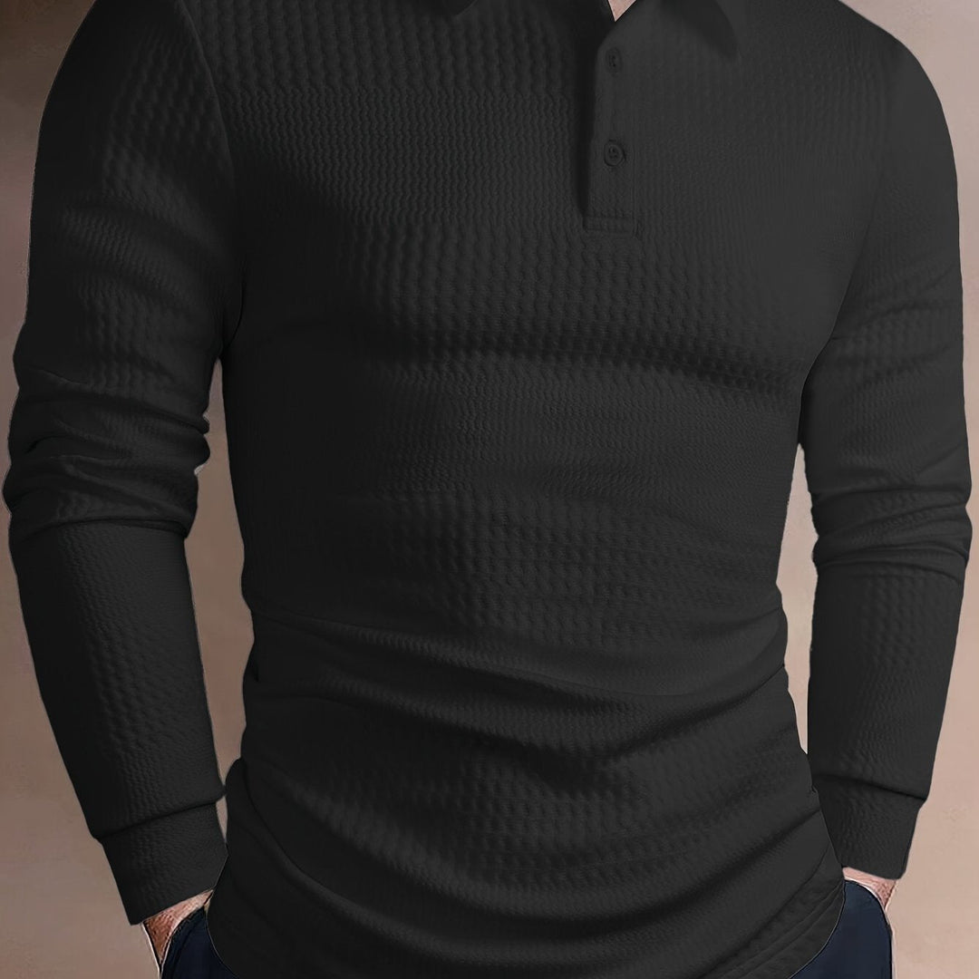Fletcher | Tekstureret Langærmet Polo Shirt