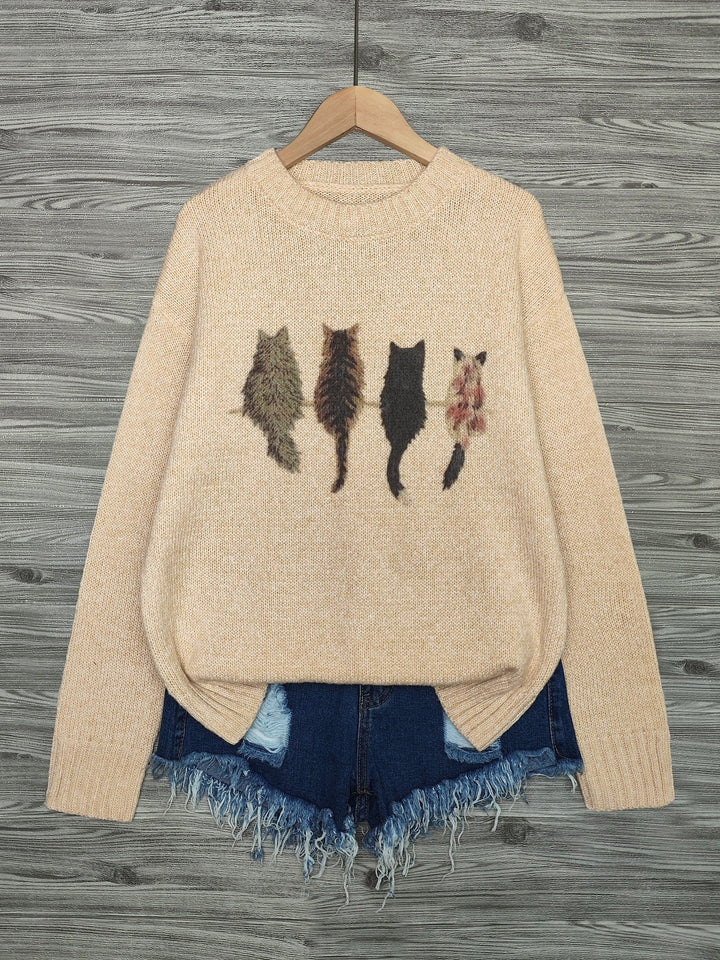 Tamara | Cozy Kat-Print Sweater